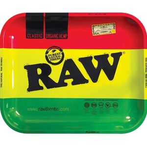 Raw Rasta XL Metal Rolling Tray